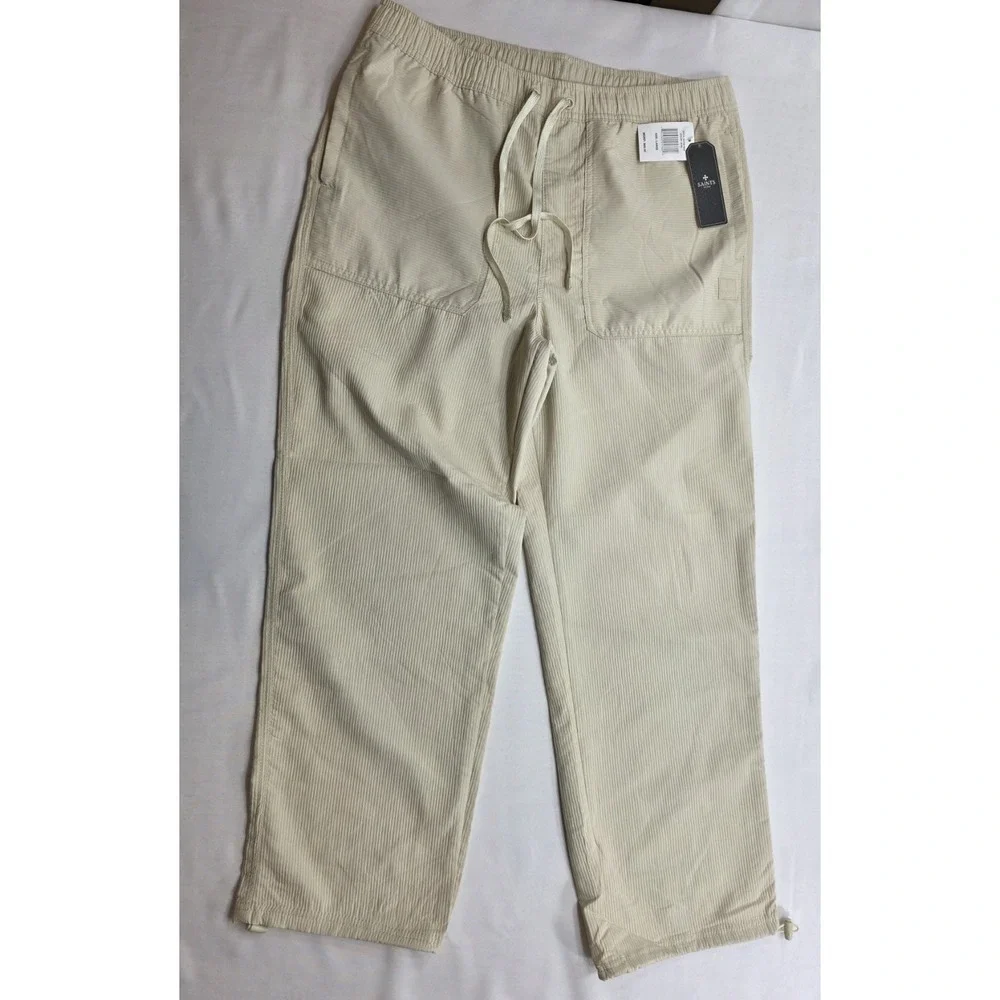 Saints Studio D2720-W62 Men's Bone Color Casual Pants. New With Tags. Size L